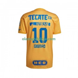 Camisola Tigres UANL André-Pierre Gignac 10 Homem Equipamento Primeiro 2022-2023 Manga Curta